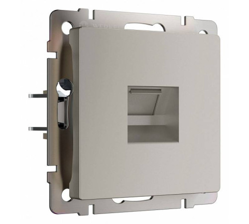 Розетка Ethernet RJ-45 и со шторками, без рамки Werkel дымчатый W1281004