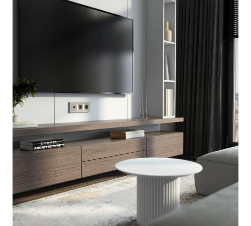 Розетка Ethernet RJ-45 и со шторками, без рамки Werkel дымчатый W1281004