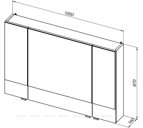 Зеркало-шкаф Aquanet Нота 100 белый 00165372