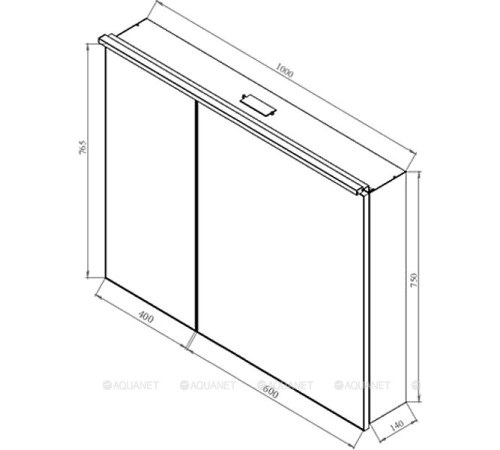 Зеркальный шкаф De Aqua Алюминиум 100 медь 00261768