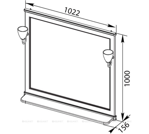 Зеркало Aquanet Валенса 100 черный кракелюр золото 00180294