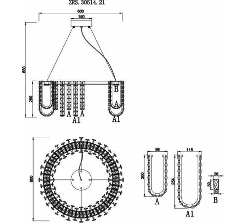 Подвесная люстра Zortes Amanda ZRS.30514.21