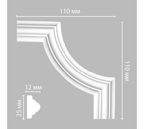 Угловой элемент DECOMASTER 97012-3 110x110x12 мм 97012-3