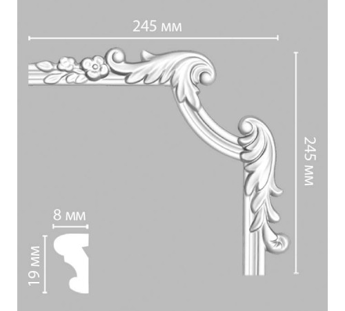Угловой элемент DECOMASTER 97100-3R 245x245x25 мм 97100-3R