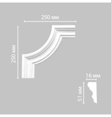 Угловой элемент DECOMASTER 97164-2 250x250x16 мм 97164-2