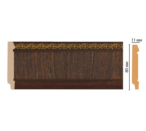 Плинтус напольный Decomaster 144-1 ДМ 80х11х2400 мм 144-1 ДМ