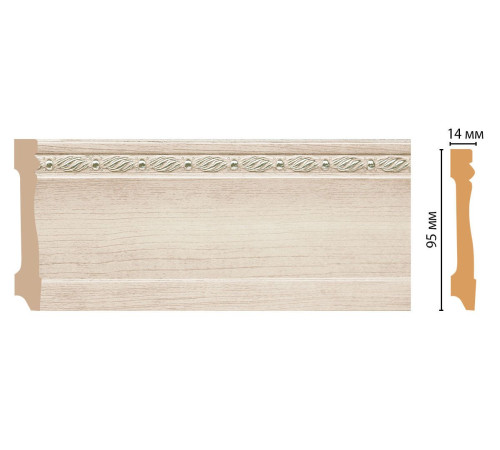 Плинтус напольный DECOMASTER 195 95х14х2400 мм 195-13