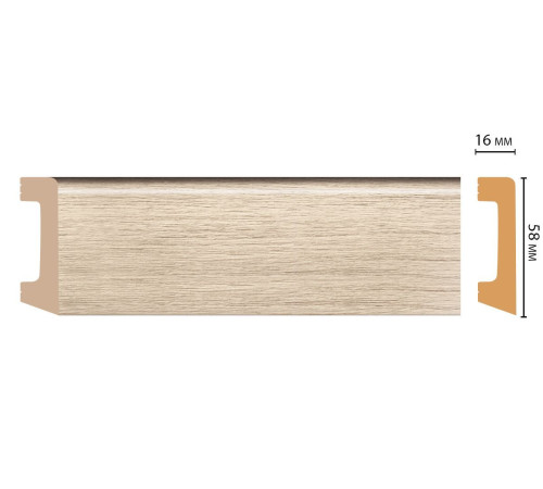 Плинтус напольный DECOMASTER D234-72 DM 58х16х2400 мм D234-72 DM