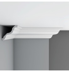 Плинтус потолочный гладкий Decomaster 145х154х2400 мм 96269