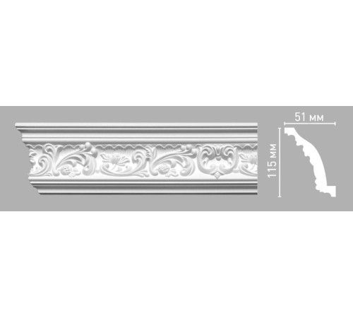 Плинтус потолочный DECOMASTER 95104 с рисунком 115х51х2400 мм 95104