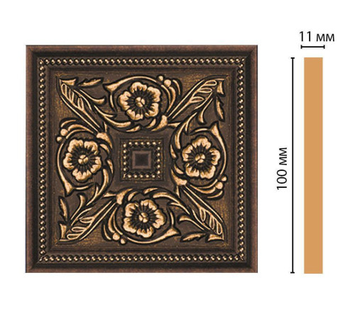 Вставка декоративная цветная DECOMASTER 100х100х11 мм полистирол 156-2-56