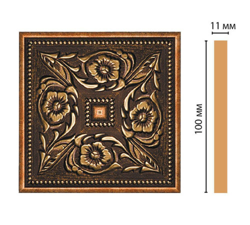 Вставка декоративная цветная DECOMASTER 100х100х11 мм полистирол 156-2-57