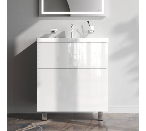 Тумба под раковину напольная AM.PM Gem 75 см 2 ящика белый глянец M90FSX07522WG32
