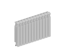 Радиатор биметаллический RIFAR MONOLIT 500 12 секций боковое подключение RAL 9016 MN-500-12