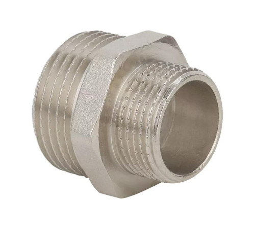 Ниппель резьбовой переходной Gappo латунный никелированный 1x3/4 G2205