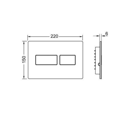 Панель смыва для унитаза TECE TECEsolid двойной смыв нержавеющая сталь 9240434