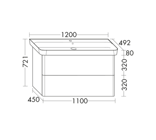 Тумба с раковиной Burgbad Iveo 120х49.2х72.1 см Дуб меринос SFEN120F2835G0161C0001