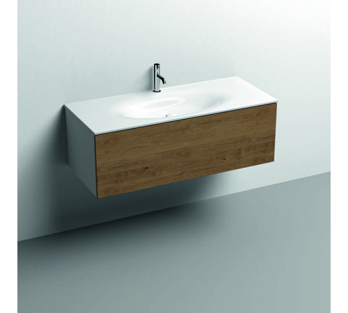 Раковина Kerasan Shape 122х52 см встраиваемая 1 отверстие белый глянцевый 548001