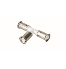 Тройник-пресс равнопроходный Henco 32x32x32 мм белый 9PKW-323232