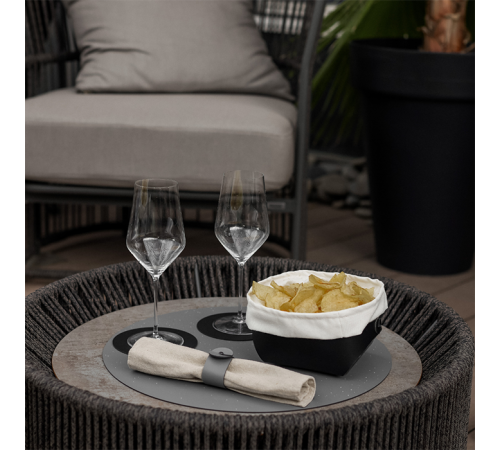 Корзина для хлеба ADJ 15x15xH7 см серый/черный 0039.03/01