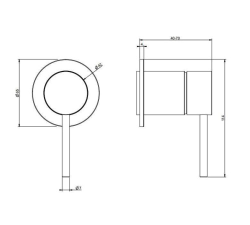 Смеситель встраиваемый однорычажный Gessi Shower316 внешняя часть Black XL 54019#299