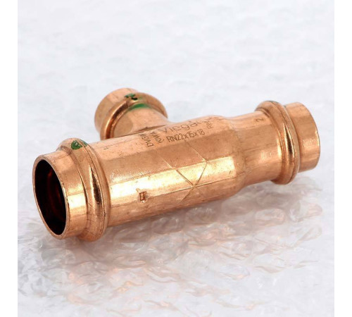 Тройник пресс медный Viega Profipress 22x15x18 мм 315078