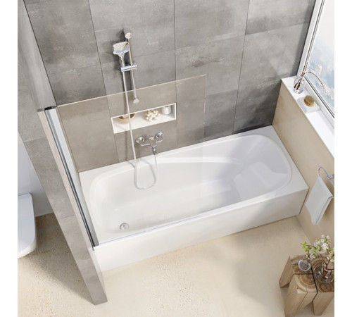 Шторка для ванны Ravak Pivot 80 см транспарент сатин 79840U00Z1