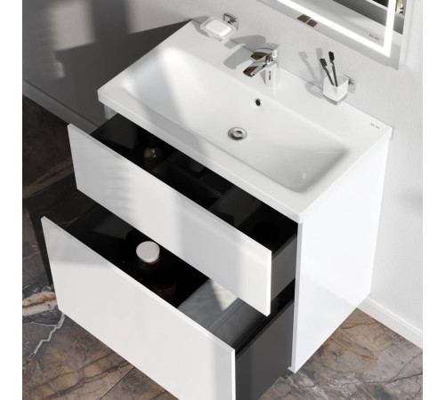 Тумба под раковину напольная AM.PM Gem 75 см 2 ящика белый глянец M90FSX07522WG32