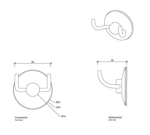 Крючок двойной Decor Walther WH 2 хром 0900800