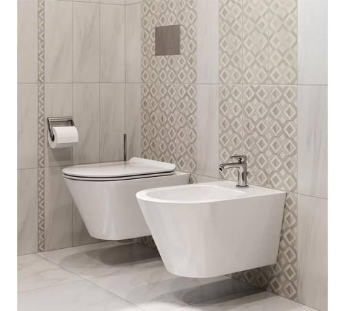 Биде подвесное Kerama Marazzi Plaza Modern 1 отверстие белое глянцевое PLM.bidet.02