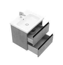 Тумба под раковину подвесная Laparet ELECTRA 60 для раковины Creavit Ideal 60 хромикс серебро LE-WCAB-60-123