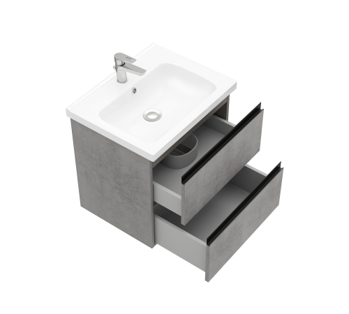 Тумба под раковину подвесная Laparet ELECTRA 60 для раковины Creavit Ideal 60 хромикс серебро LE-WCAB-60-123