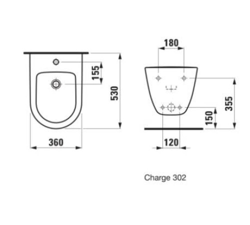 Биде подвесное Laufen Pro 53x36x34.5 см 1 отверстие белый 8.3095.2.000.302.1
