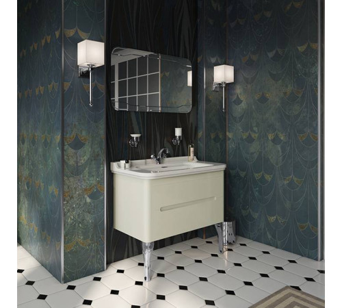 Комплект подвесной мебели Kerasan Waldorf 100 см с 2 ящиками белая матовая ваниль 4142K1bi/cr / 925530