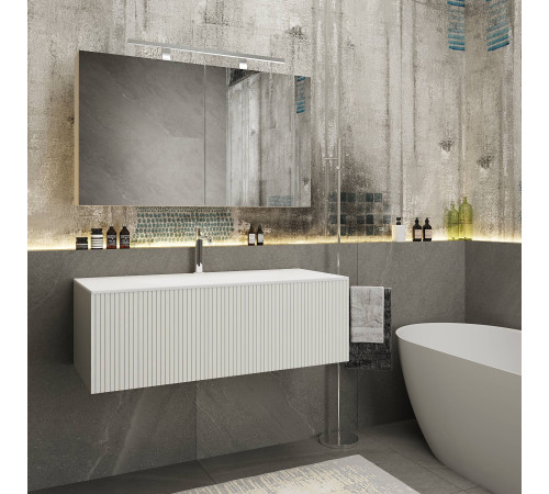 Комплект мебели для ванной Tiffany World Shape 122x52 см подвесной белый матовый SHAP120-B/548001 RAL 9003