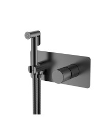 Гигиенический душ со смесителем Boheme Stick Spirale встраиваемый gun metal 127-GM.4