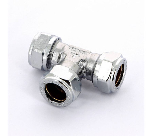 Тройник обжимной хромированный Tiemme 15 мм 1130012