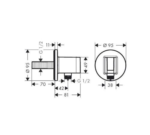 Шланговое подсоединение с держателем Hansgrohe FixFit S хром 26888000