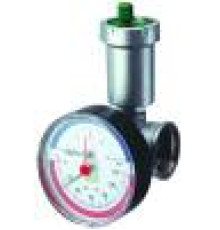 Узел концевой FAR хромированный 1 с автоматическим воздухоотводчиком, термоманометром и заглушкой FK 3436 110