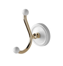 Крючок для полотенец Devon&Devon Dorothy подвесной золото светлое/белый DOR413OT