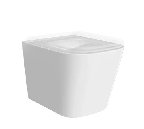 Унитаз подвесной Kerama Marazzi Cubo безободковый с сиденьем белый глянцевый CU.wc.02