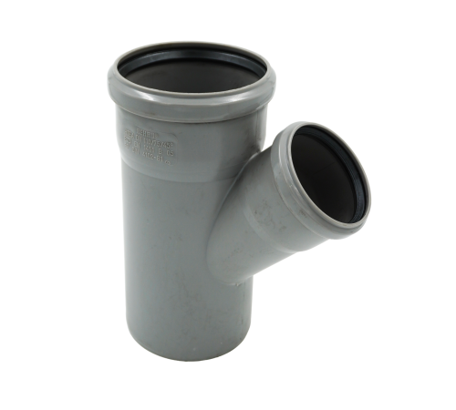 Тройник канализационный REHAU HT 110/75/45° серый 11206431003