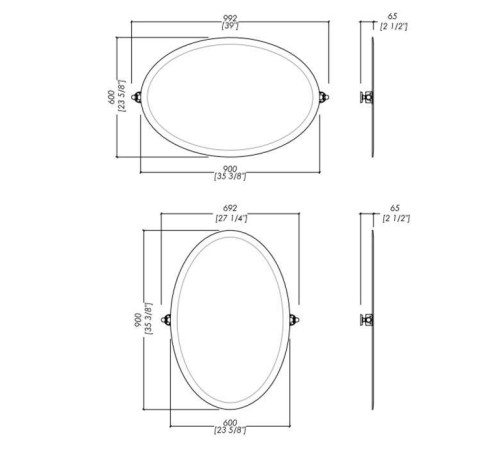 Зеркало поворотное Devon&Devon Beauty 1 70х90/100х60 см хром DEBEAUTYCR
