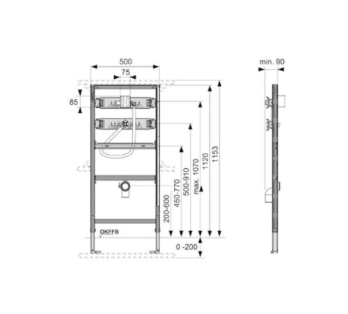 Инсталляция для писсуара TECEprofil 9320008