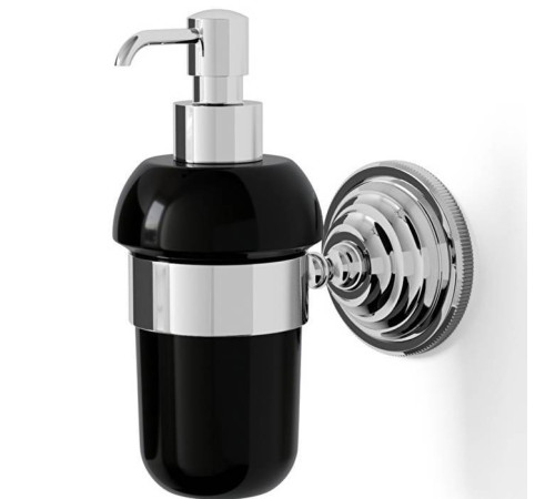 Дозатор для жидкого мыла Devon&Devon Black Diamond подвесной черная керамика хром BLKD530CRNE