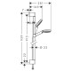 Душевой гарнитур Hansgrohe Crometta 100 Vario со штангой 90 см хром/белый 26537400