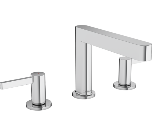 Смеситель для раковины Hansgrohe Finoris на 3 отверстия 113 мм с донным клапаном Push-Open хром 76033000