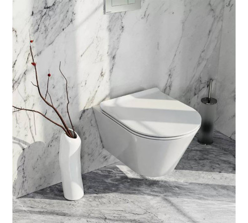 Унитаз подвесной Kerama Marazzi Plaza Modern безободковый белый глянцевый PLMR.wc.02