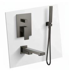 Душевая система Aquanet Savona с изливом и ручным душем оружейная сталь AQM8411GM