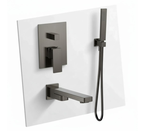 Душевая система Aquanet Savona с изливом и ручным душем оружейная сталь AQM8411GM